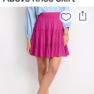 Market & Spruce Fuchsia Tiered Mini Skirt Size L. Worn once.